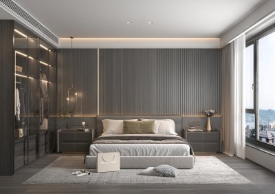 现代卧室3D模型下载